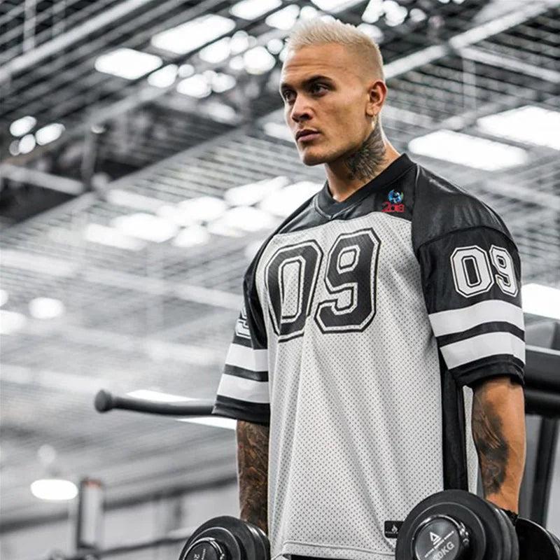 2019 NEW Brand Men Tshirt Quick Dry Breathable T-Shirts Men Soccer Jersey Shirt Sports Loose Bodybuildi T-Shirt Size M-XXL