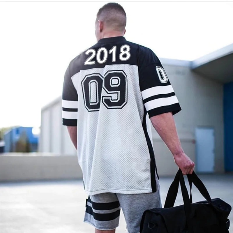 2019 NEW Brand Men Tshirt Quick Dry Breathable T-Shirts Men Soccer Jersey Shirt Sports Loose Bodybuildi T-Shirt Size M-XXL